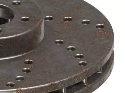 Rusty Car Disc Brake 3D model