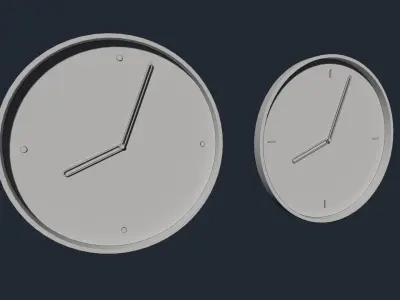 Minimalist Wall Clock Low-poly 3D model purchase
