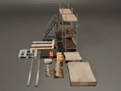 Low Poly Industrial Pack Low-poly 3D model