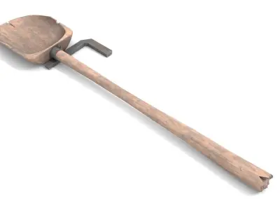 Ancient Wood Shovel Low-poly 3D model