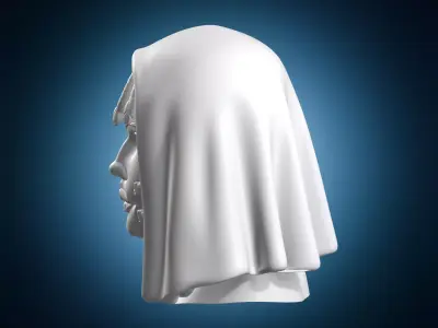 Hooded Medusa Bust Miniature Statue 3D print model
