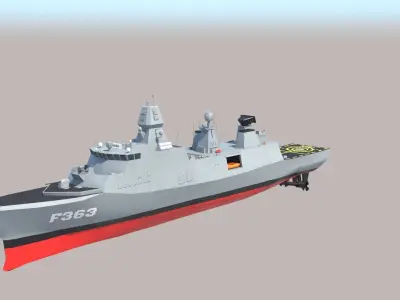 Navy Ship Iver Huitfeldt Low-poly 3D model