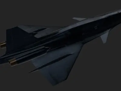 Sci-Fi Airplane supersonic futuristic turbojet jet aircraft 3D model