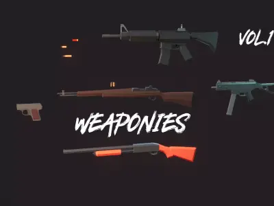 Weaponies gun Low-poly 3D model
