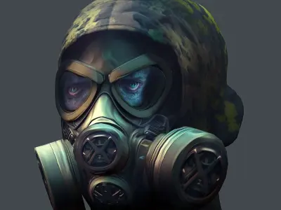 Helmet 3d model military combat Military Low-poly Low-poly 3D model 41