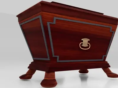 CELLARETTE wooden box with metal handle 3D model