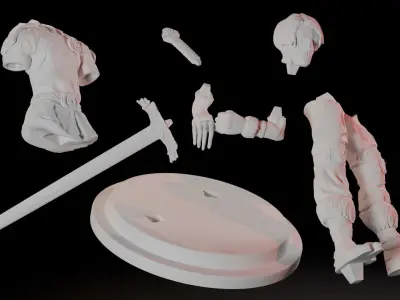 Alien Warrior Minifigure 3D print model