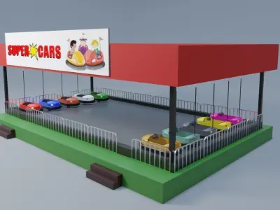 Beat Cart - Amusement Park - Parque de Diversoes Low-poly 3D model