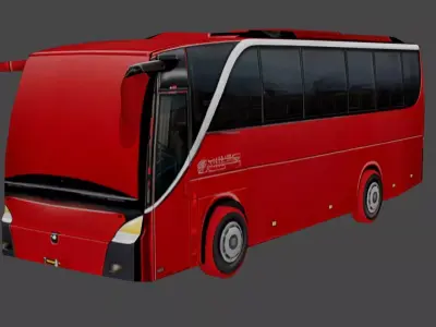 Luxury Low Poly Coach Bus 3D Model Low-poly 3D model