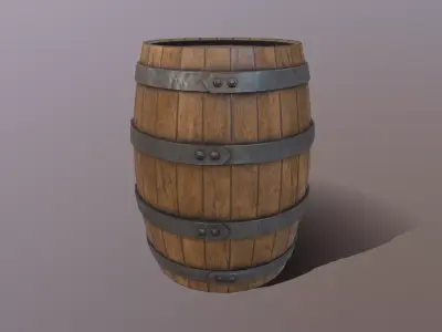 Old barrel Free low-poly 3D model purchase