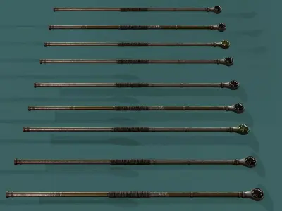 Plague Doctor Staff Low-poly 3D model