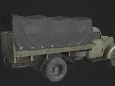 Game ready military truck with Rig Low-poly 3D model