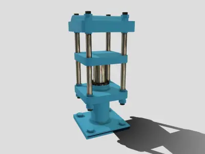Machine - Hydraulic Rubber Press Low-poly 3D model