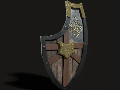 Wardens Dwarf Shield Lowpoly  Low-poly 3D model
