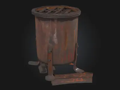 Rusty Barrel Grill  Weathered Charm for Outdoor Cooking Scenes 3D model