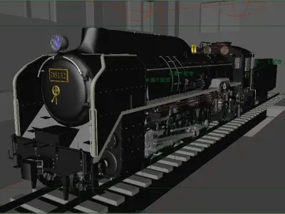 Steam locomotive D51 3D model