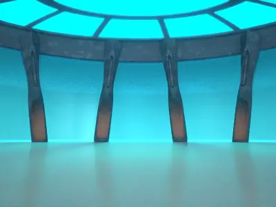 pudiom circular room with light Free 3D model