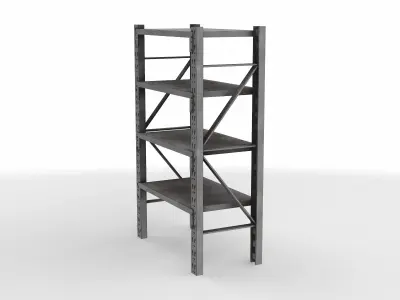 warehouse large shelf 02 3D model