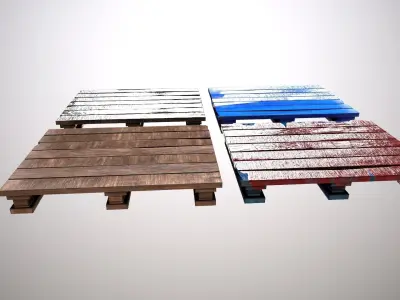 Wood Pallet Low-poly 3D model order
