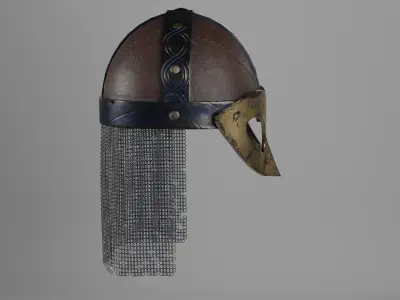 Viking Helmet Low-poly 3D model 4
