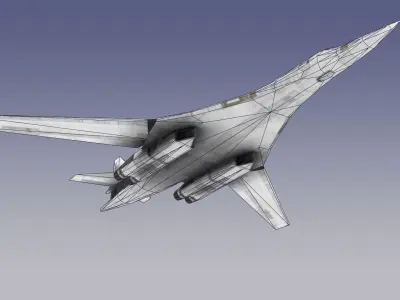 Tupolev Tu-160 Blackjack Low-poly 3D model