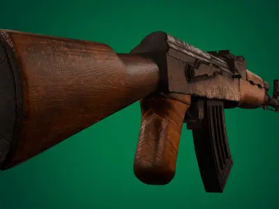 High Quality Optimised Hardsurface Lowpoly AK-47 Low-poly 3D model