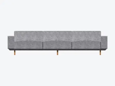 Seat - Sofa - Simplicity - Cosy - Triple Low-poly 3D model