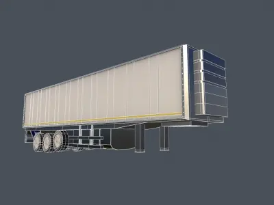 Refrigerator semi trailer Low-poly 3D model
