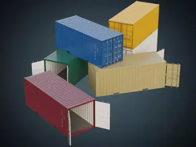 Cargo Container 6A Low-poly 3D model