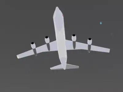 Fictional Quad Engine 1950s Jetliner DC-8-50 Inspired Low-poly 3D model