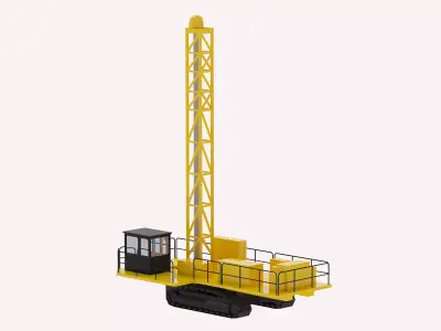 Drill Rig Mining D6290 Simplified Low-poly 3D model