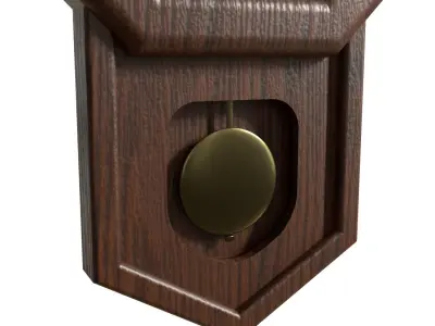 Wooden Clock Vintage  3D model