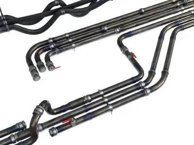 Modular Pipes - Sci-Fi Heat Metal Low-poly 3D model