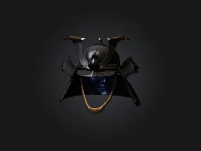 Realistic Samurai Helmet Model Low-poly 3D model