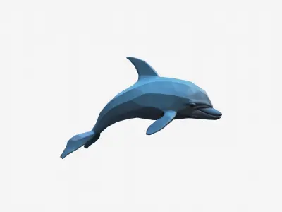 3d Model Bottlenose Dolphin In A Blue Water 3D model purchase