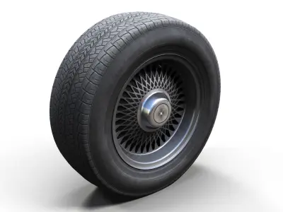 Sedan wheel PBR Low-poly 3D model
