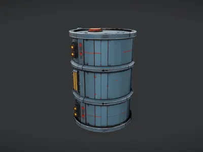 futuristic industrial barrel 3D model