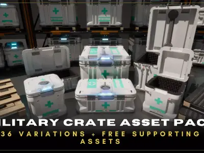 Medic Storage Crates Asset Pack Low-poly 3D model