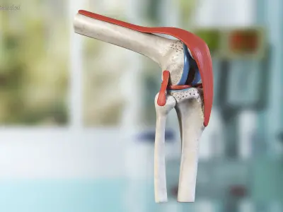 Knee Joint Model Rigged for Cinema 4D 3D model