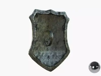 Medival knight shield Low-poly 3D model