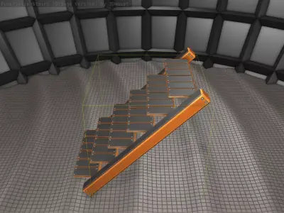 Sci-Fi Stairs - 15- Orange Version Low-poly 3D model