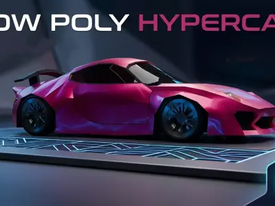 Low-poly Sports car 03 Game Ready vehicle OBJ FBX Low-poly 3D model