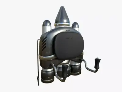 Jetpack D07 Steel - SciFi Character Design Low-poly 3D model