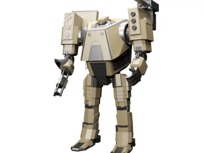 robot with gun 3D model