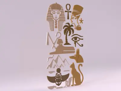 Egyptian Symbols - 018 Low-poly 3D model