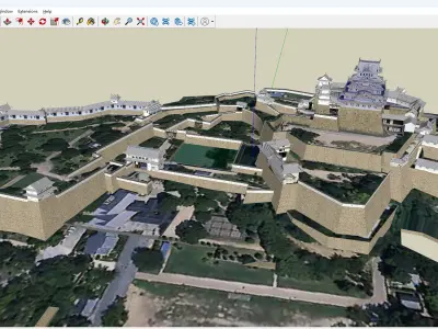 Himeji castle Japanese famous architecture Low-poly 3D model