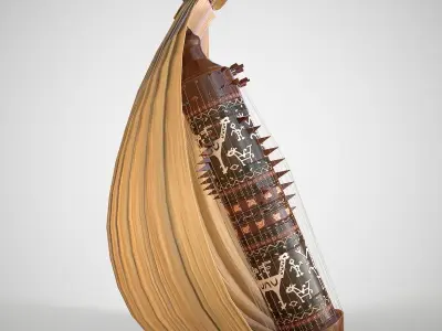 Sasando Rote Low-poly 3D model