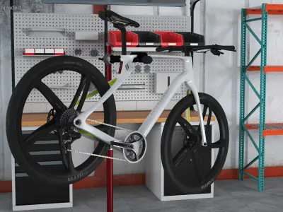 Bike on Repair Stand 3D model