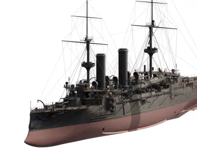 LATE 1800S JAPAN NAVY ARMORED CRUISER 3D model