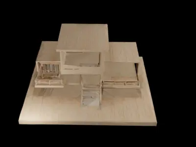BROKEN  HOUSE  Free low-poly 3D model